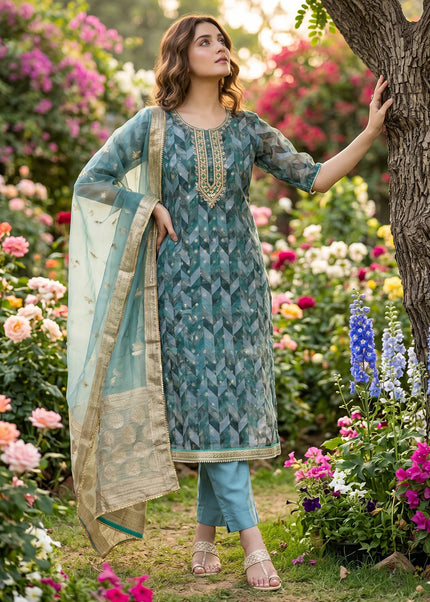 Organza Embroidered Pant Style Suit Series