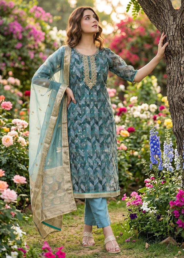 Organza Embroidered Pant Style Suit Series