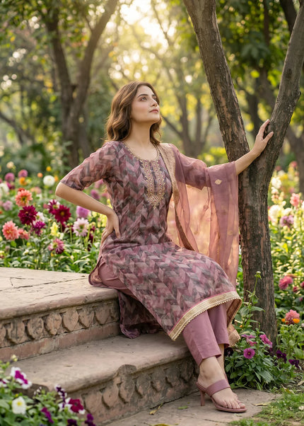 Organza Embroidered Pant Style Suit Series