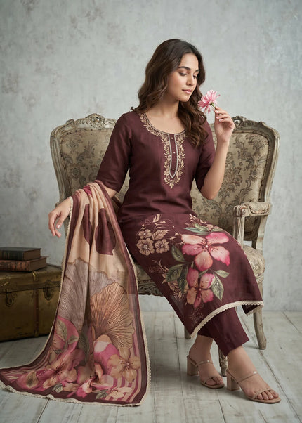 Cotton Printed Pant Style Suit Series