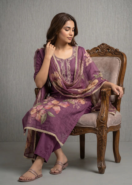Cotton Printed Pant Style Suit Series