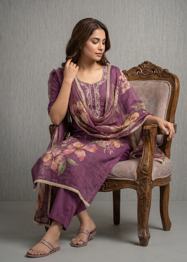 Cotton Printed Pant Style Suit Series