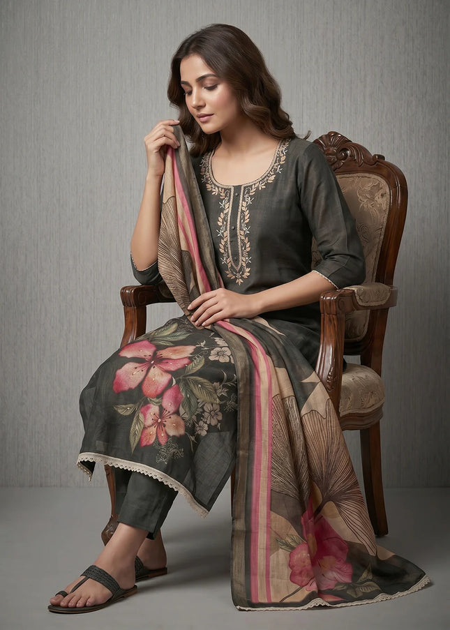 Cotton Printed Pant Style Suit Series
