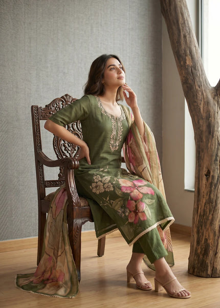 Cotton Printed Pant Style Suit Series