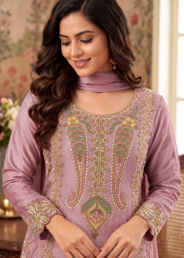 Chinnon Embroidered Sharara Suit Series