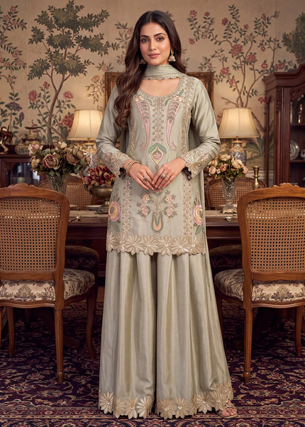 Chinnon Embroidered Sharara Suit Series