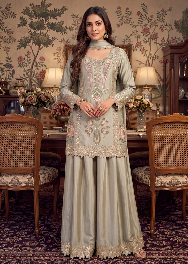 Chinnon Embroidered Sharara Suit Series