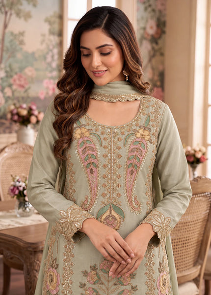 Chinnon Embroidered Sharara Suit Series