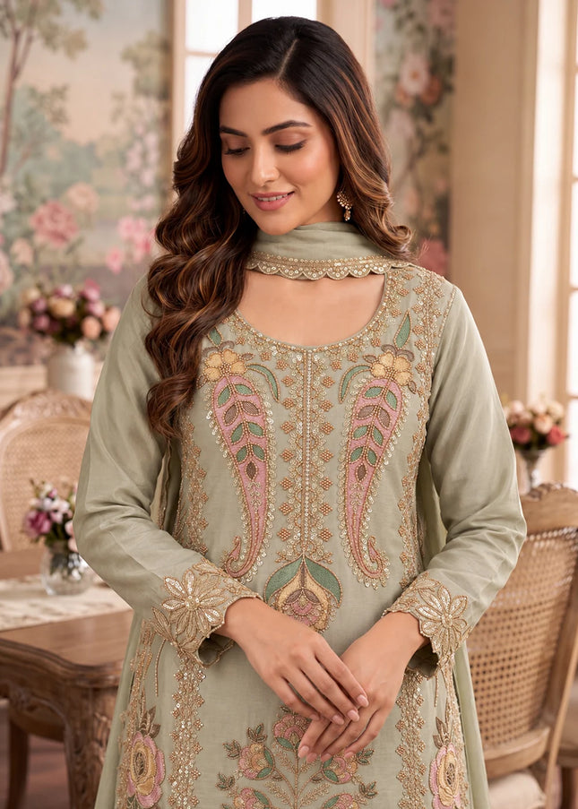 Chinnon Embroidered Sharara Suit Series