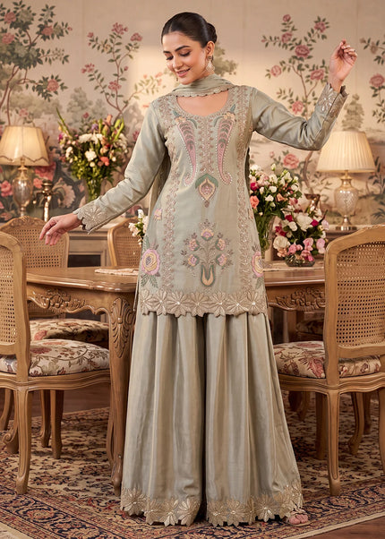 Chinnon Embroidered Sharara Suit Series