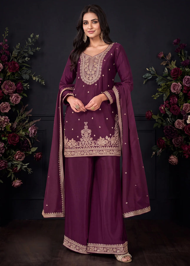 Chinnon Embroidered Sharara Suit Series