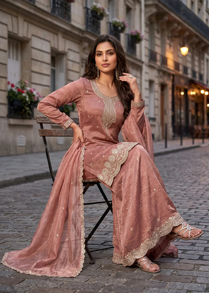 Silk Embroidered Palazzo Suit Series