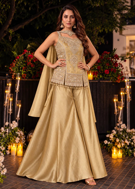 Kanjivaram Silk Embroidered Sharara Suit Series