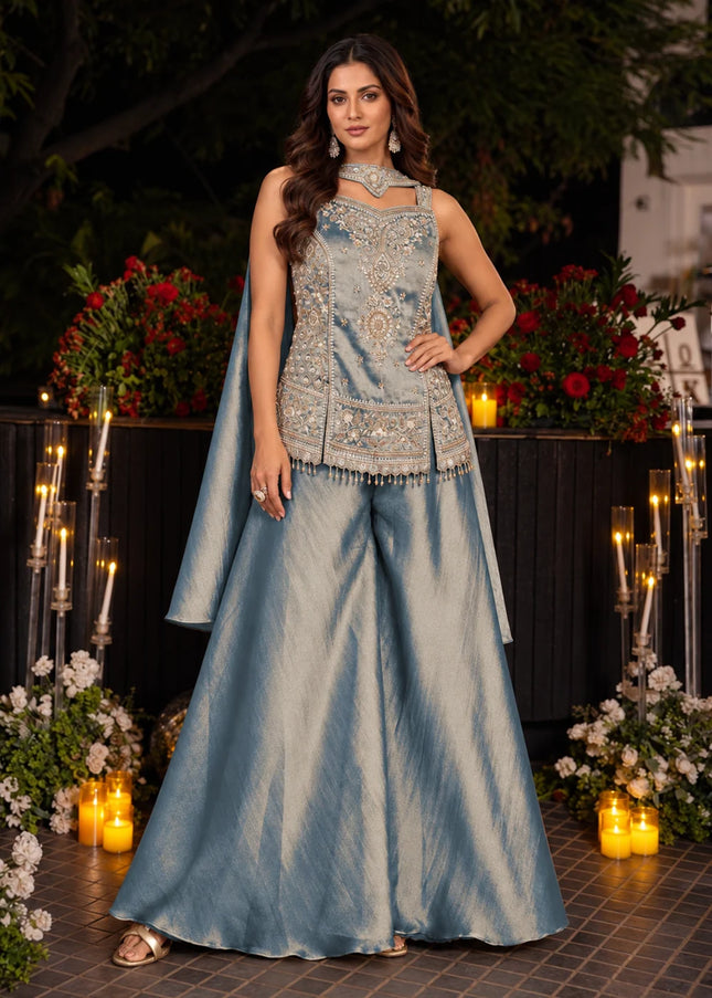 Kanjivaram Silk Embroidered Sharara Suit Series