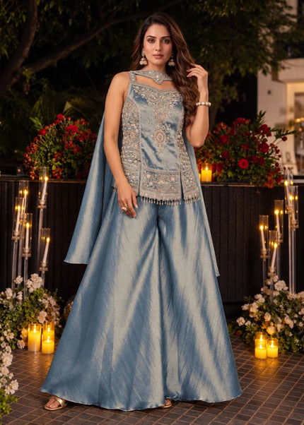 Kanjivaram Silk Embroidered Sharara Suit Series