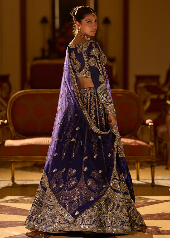 Purple Embroidered Lehenga choli