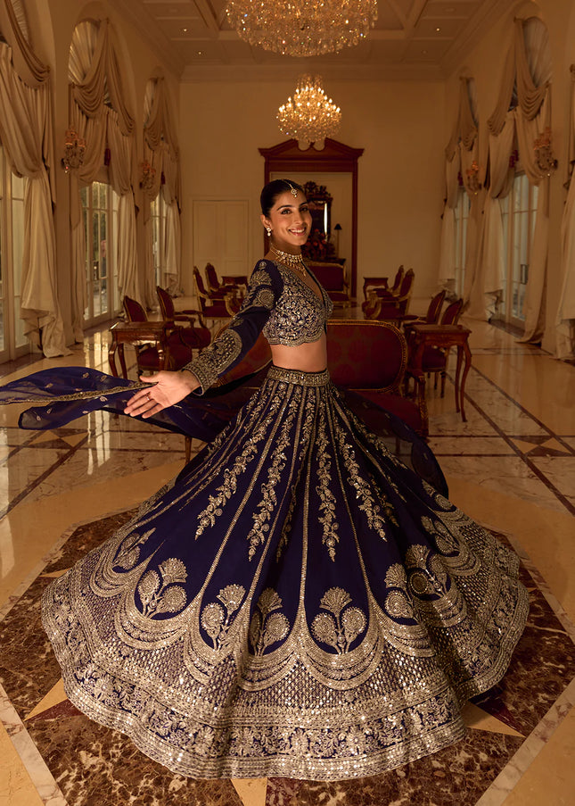 Purple Embroidered Lehenga choli