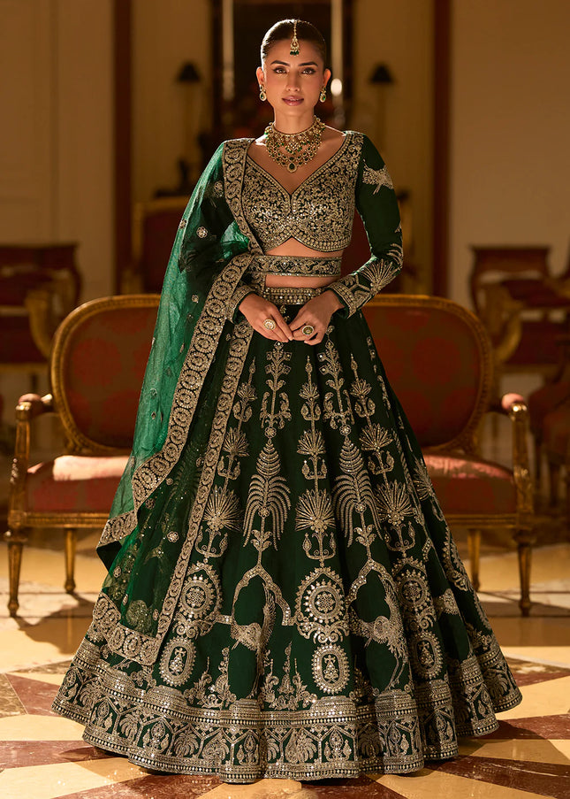 Green Embroidered Lehenga choli