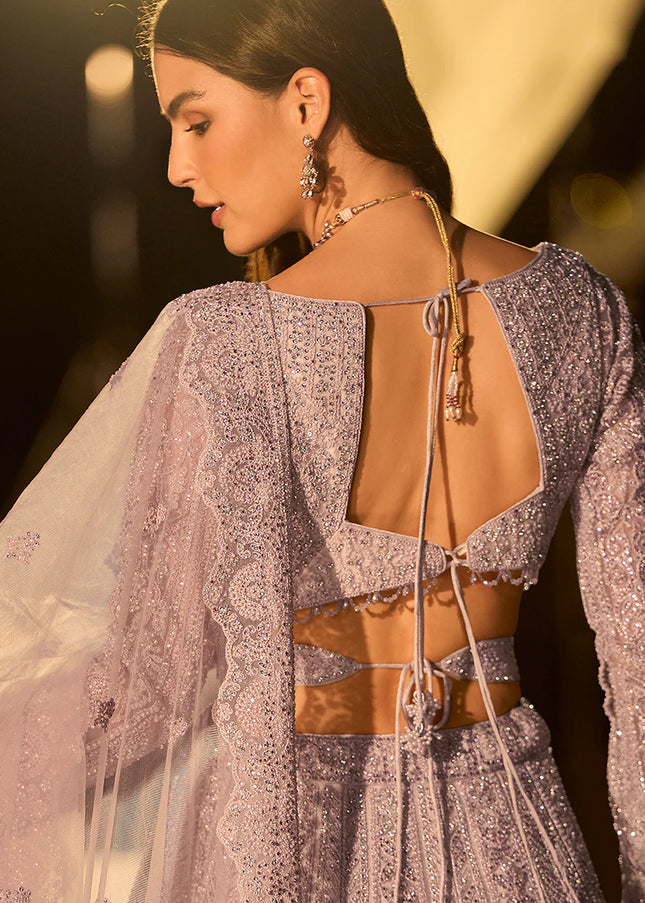 Lavender Embroidered Lehenga choli