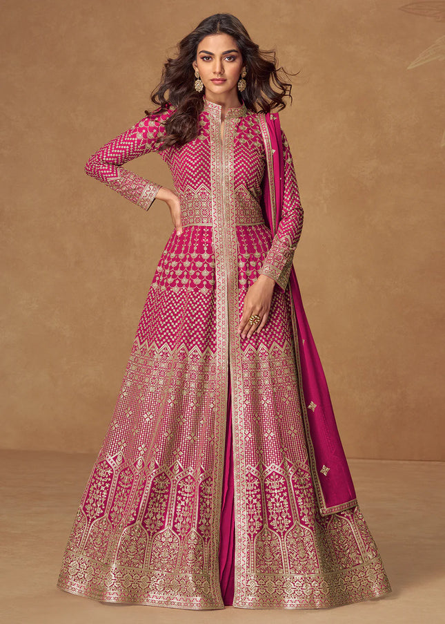 Pink Embroidered Lehenga Anarkali