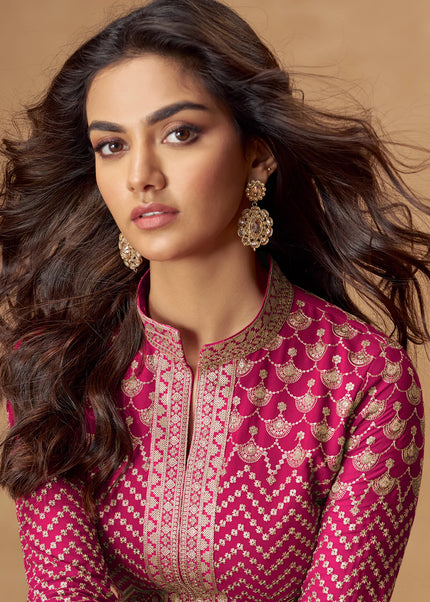 Pink Embroidered Lehenga Anarkali
