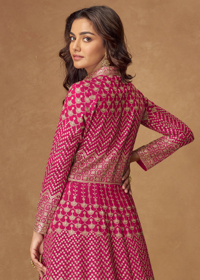 Pink Embroidered Lehenga Anarkali