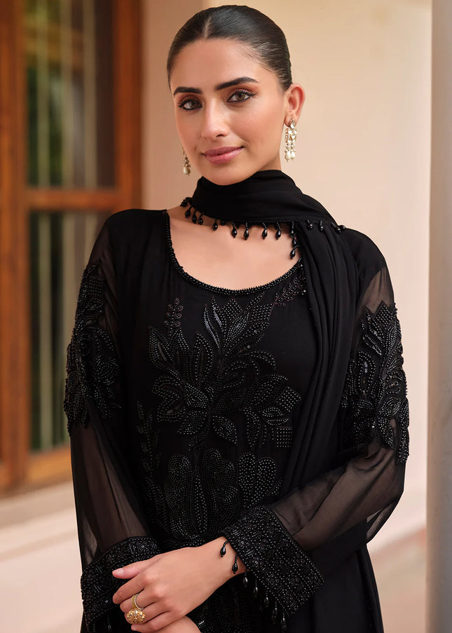 Black Embroidered Pant Style Suit