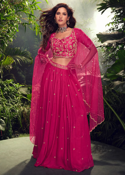 Pink Embroidered Lehenga Choli