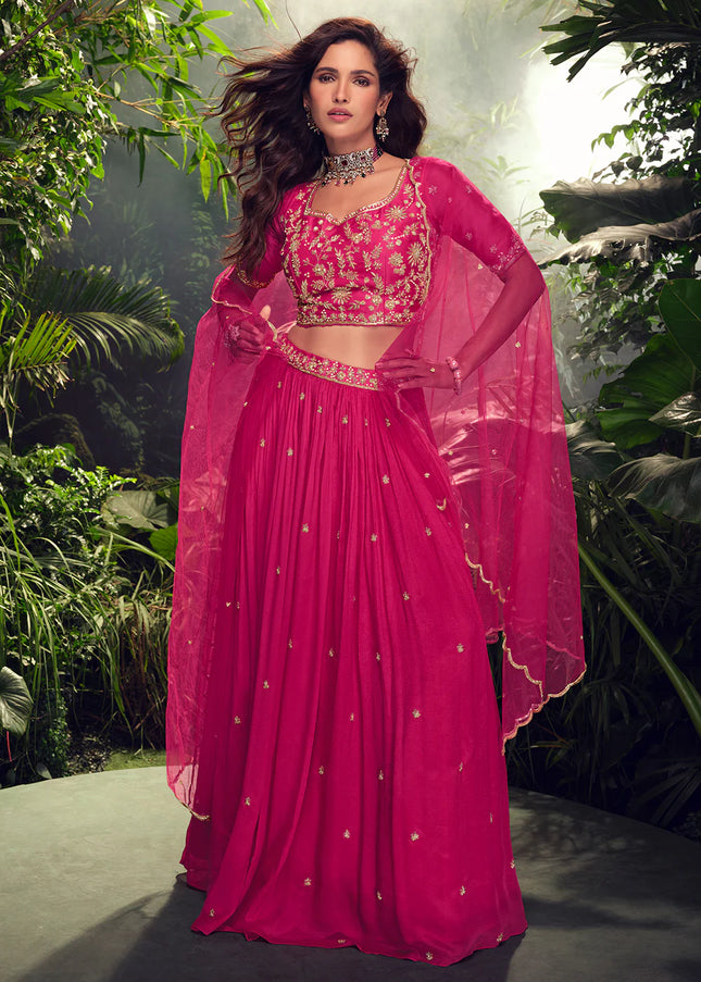 Pink Embroidered Lehenga Choli