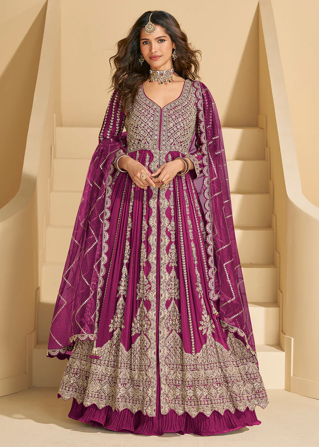 Pink Embroidered Lehenga Anarkali
