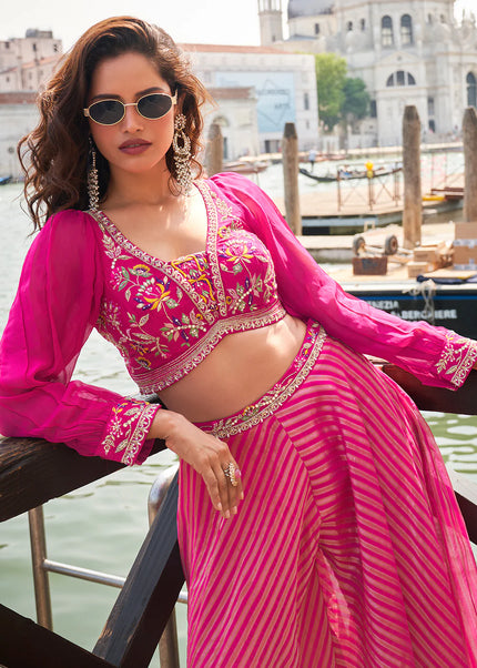 Pink Embroidered Sharara Suit
