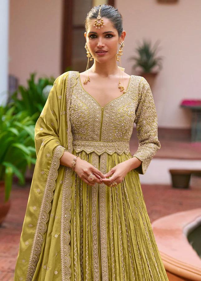 Green Embroiderd Lehenga Anarkali