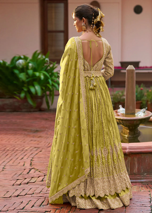 Green Embroiderd Lehenga Anarkali