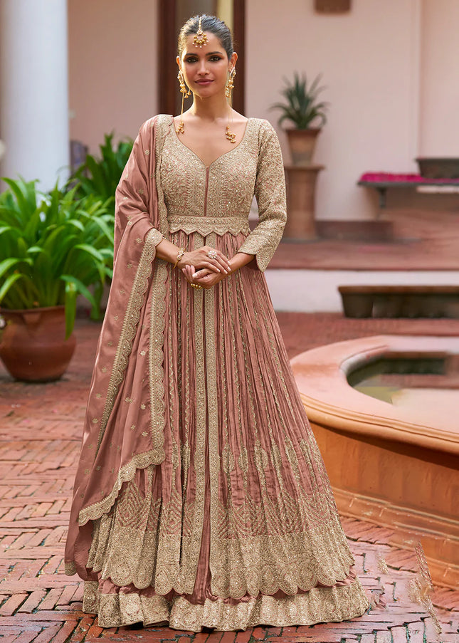 Pink Embroiderd Lehenga Anarkali