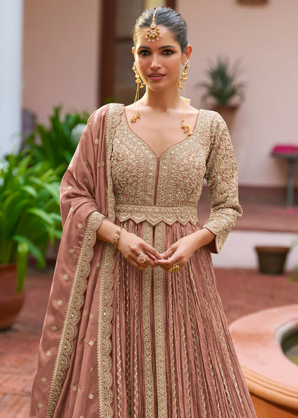 Pink Embroiderd Lehenga Anarkali