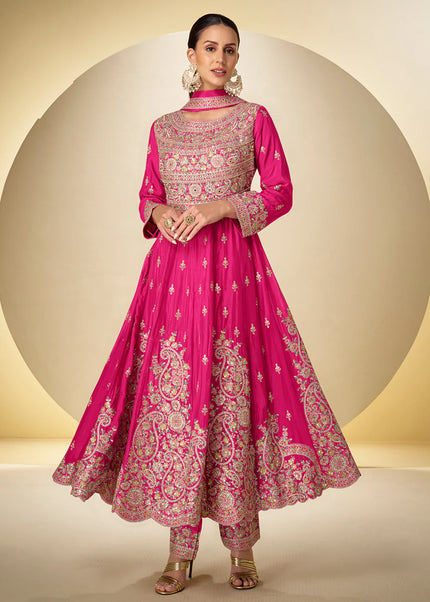 Golden Embroidered Pant Style Suit