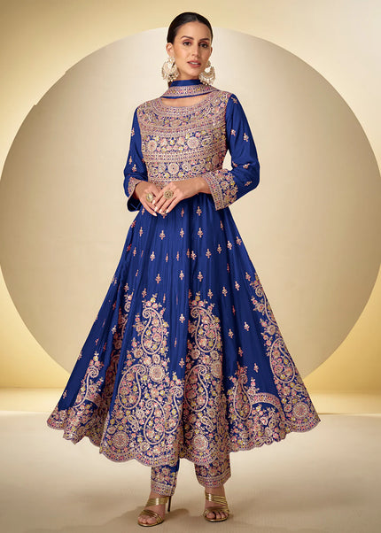 Golden Embroidered Pant Style Suit