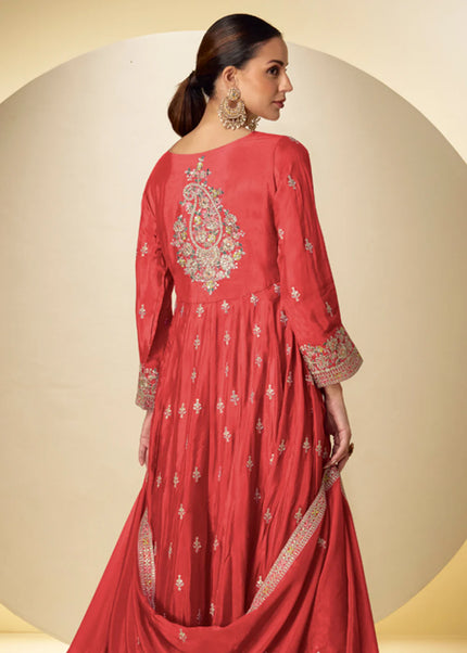 Golden Embroidered Pant Style Suit