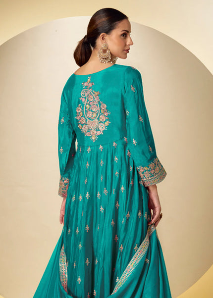 Golden Embroidered Pant Style Suit