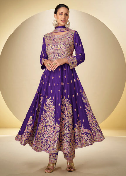 Golden Embroidered Pant Style Suit