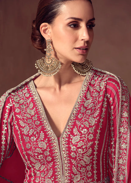 Pink Embroidered Anarkali Gown