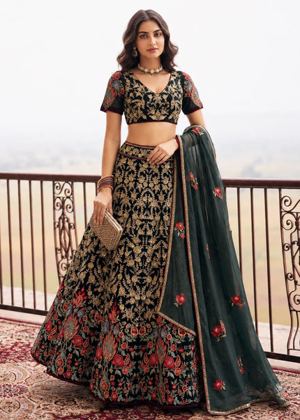 Black Embroidered Lehenga choli