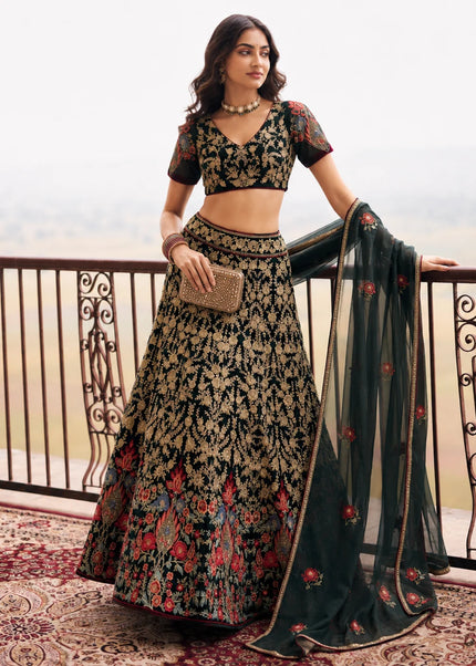 Black Embroidered Lehenga choli