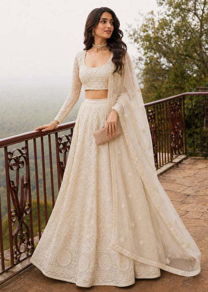 Offwhite Embroidered Lehenga choli
