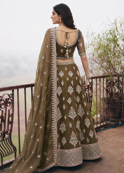 Green Embroidered Lehenga choli