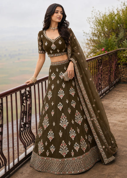 Green Embroidered Lehenga choli