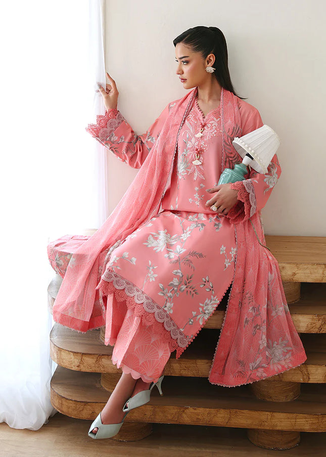Roheenaz | Eclat Garden Printed Lawn - Azalea Grace