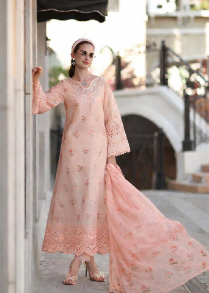 Noor By Saadia Asad | Noor Eid Luxury  Printskhaas '26 - Peach Blush