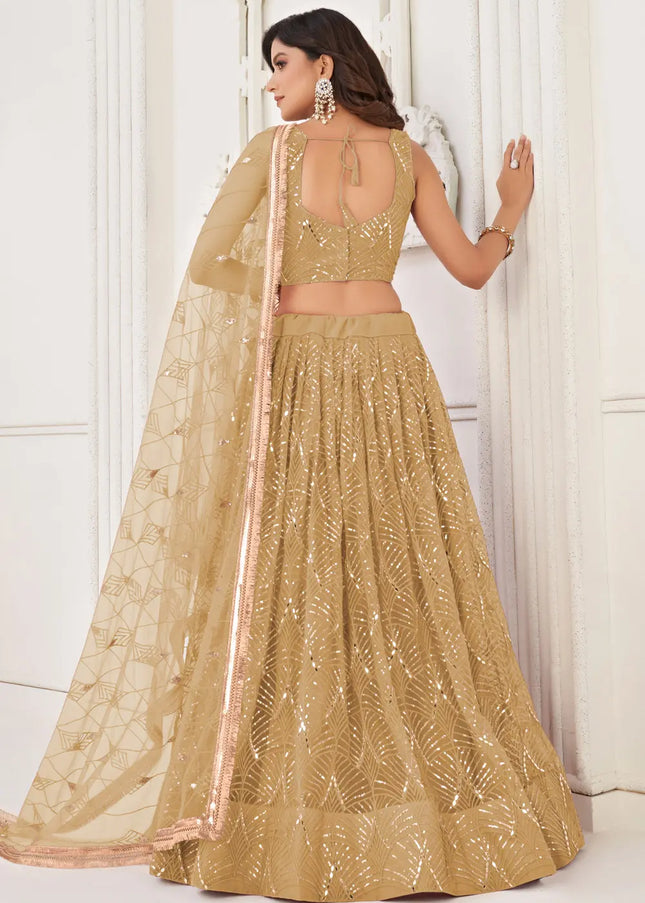 Beige Embroidered Lehenga Choli