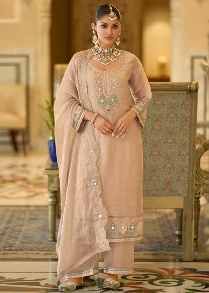 Crush Satin Embroidered Pant Style Suit Series